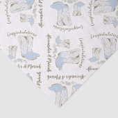 Cowboy Baby Dusche Country Western Blue Boy Seidenpapier (Detail)