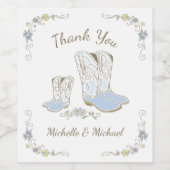 Cowboy Baby Dusche Country Western Blue Boy Weinetikett (Einzelnes Label)