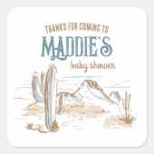 Cowboy Baby Dusche Danke Stickers (Vorderseite)