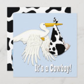 Cowboy Baby-Dusche Einladung (Vorne/Hinten)