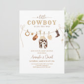 Cowboy Baby Dusche Einladung (Stehend Vorderseite)
