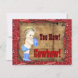Cowboy Baby-Dusche Einladung