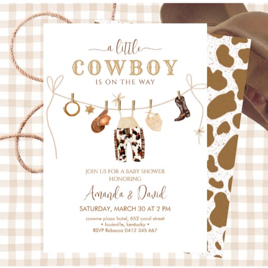 Cowboy Baby Dusche Einladung
