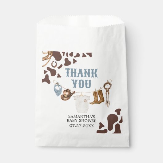 Cowboy Baby-Dusche Geschenktütchen (Vorderseite)