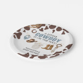 Cowboy Baby-Dusche Pappteller (Schrägansicht)