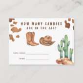 Cowboy Baby Dusche Rate wie viele Bonbons Begleitkarte (Vorderseite)