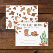 Cowboy Baby Dusche Rate wie viele Bonbons Begleitkarte