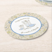 Cowboy Baby-Dusche Runder Pappuntersetzer (Angewinkelt)