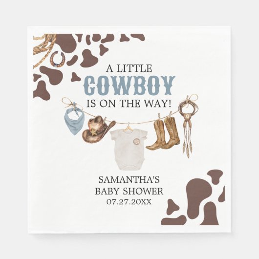 Cowboy Baby-Dusche Serviette (Vorderseite)