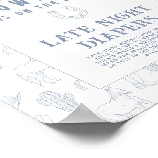 Cowboy Baby-Dusche Spätabendtauchspiel Poster (Ecke)