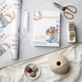 Cowboy Baby Dusche Wasserfarbe Rustikal Geschenkpapier