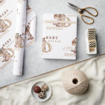 Cowboy Baby Dusche Wasserfarbe Rustikal