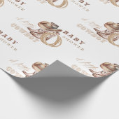 Cowboy Baby Dusche Wasserfarbe Rustikal Geschenkpapier (Ecke)