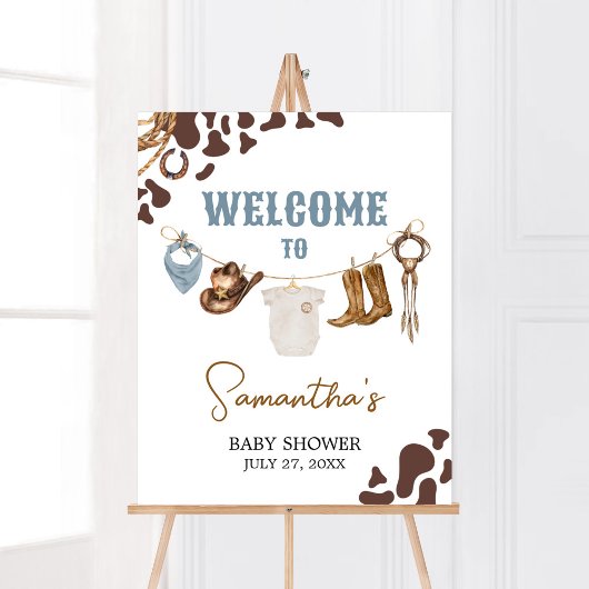 Cowboy Baby Dusche Willkommen Poster