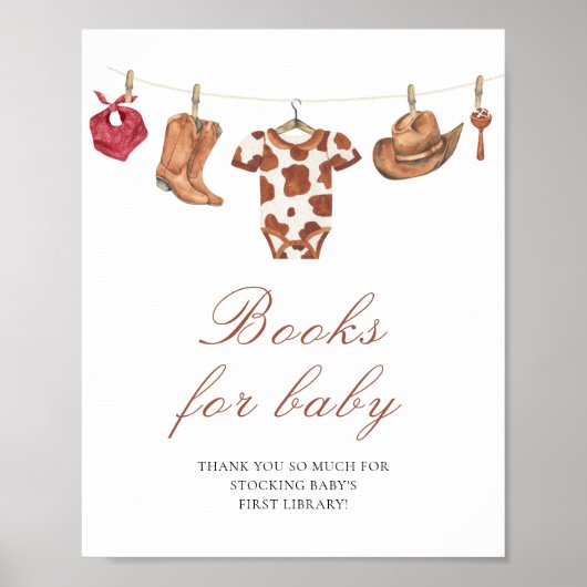Cowboy-Baby-Party - Bücher fürs Baby Poster (Vorne)