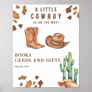 Cowboy-Baby-Party - Bücher Karten und Geschenke Po Poster