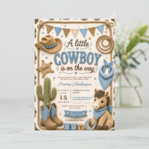 Cowboy-Baby-Party Einladung