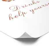 Cowboy-Baby-Party - Getränke, bedient euch Poster (Ecke)