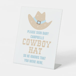 Cowboy-Baby-Party-Schild Hut Sockelschild
