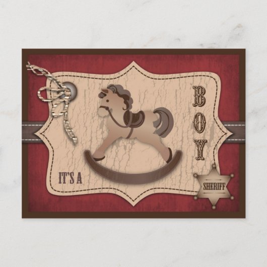 Cowboy Baby Postcard Ankündigungspostkarte (Vorderseite)