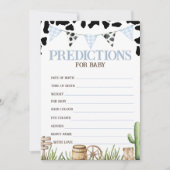 Cowboy Baby Predictions Game Card Einladung (Vorderseite)