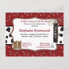 Cowboy Baby Shower Einladung in Red Bandana