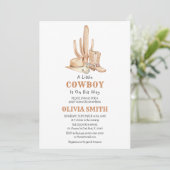 Cowboy Baby Shower Einladung Vorlage (Stehend Vorderseite)