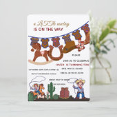 Cowboy Baby Shower Einladung Vorlage, ein kleines  (Stehend Vorderseite)