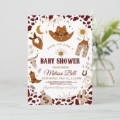 Cowboy Baby Shower Einladung Wild West Einladung (Stehend Vorderseite)