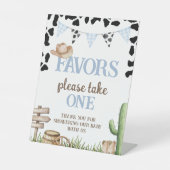 Cowboy Baby Shower Favors Table Sign Sockelschild (Vorderseite)