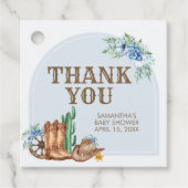 Cowboy Baby Shower Geschenkanhänger (Vorderseite)