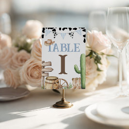 Cowboy Baby Shower Table Numbers Sockelschild
