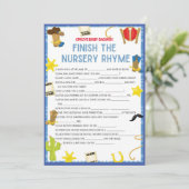 Cowboy Baby Showspiel - Bearbeitbarer Name, Größe Einladung (Stehend Vorderseite)