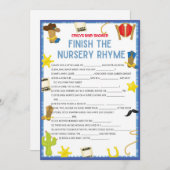 Cowboy Baby Showspiel - Bearbeitbarer Name, Größe Einladung (Vorne/Hinten)