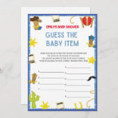 Cowboy Baby Showspiel - Bearbeitbarer Name, Größe Einladung (Vorne/Hinten)