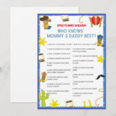Cowboy Baby Showspiel - Bearbeitbarer Name, Größe  Einladung (Vorne/Hinten)