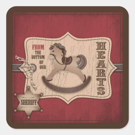 Cowboy Baby Square TY Sticker (Vorderseite)