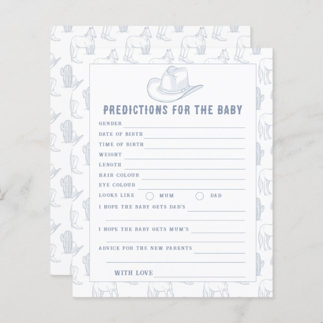 Cowboy-Babydusche - Babyvorhersagen und Ratschläge (Vorne/Hinten)