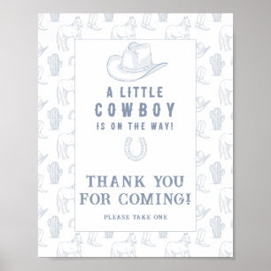 Cowboy-Babydusche Danke, dass Sie kommen Poster