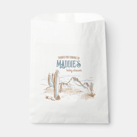 Cowboy Babydusche Gewohnheitskleidung Geschenktütchen (Vorderseite)