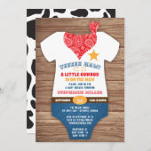 Cowboy-Babydusche, Kuh-Druck, Paisley Einladung (Vorne/Hinten)