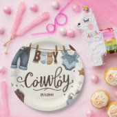 Cowboy Babydusche Papier Teller (Party)