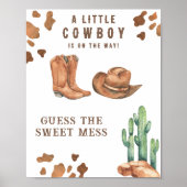 Cowboy Babydusche Raten Sie das süße Chaos Poster (Vorne)