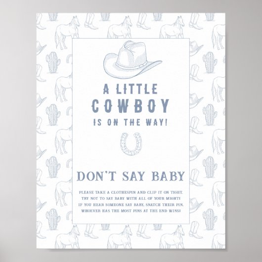 Cowboy-Babydusche Sag nicht, Baby Poster (Vorne)