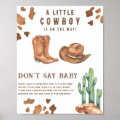 Cowboy-Babydusche Sag nicht, Baby Poster (Vorne)