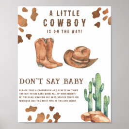 Cowboy-Babydusche Sag nicht, Baby Poster