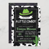 Cowboy-Babyparty-Einladung (Grün) Einladung (Vorne/Hinten)