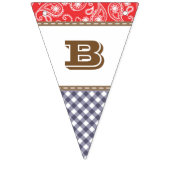 Cowboy-Babyparty-Flaggen-Fahnen-Paisley-Gingham Wimpelkette (Dritte Fahne)