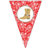Cowboy-Babyparty-Flaggen-Fahnen-Paisley-Gingham Wimpelkette (Erste Fahne)