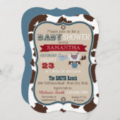 Cowboy Bandanna Jumper Baby Dusche Einladung (Vorne/Hinten)